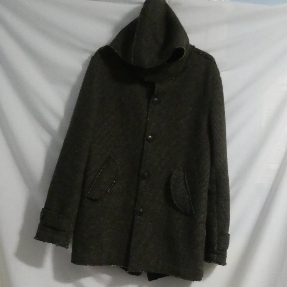 RIFLE Jeans & Clothing Co | medium | Hooded Wool Blend Button-Up Closure Coat